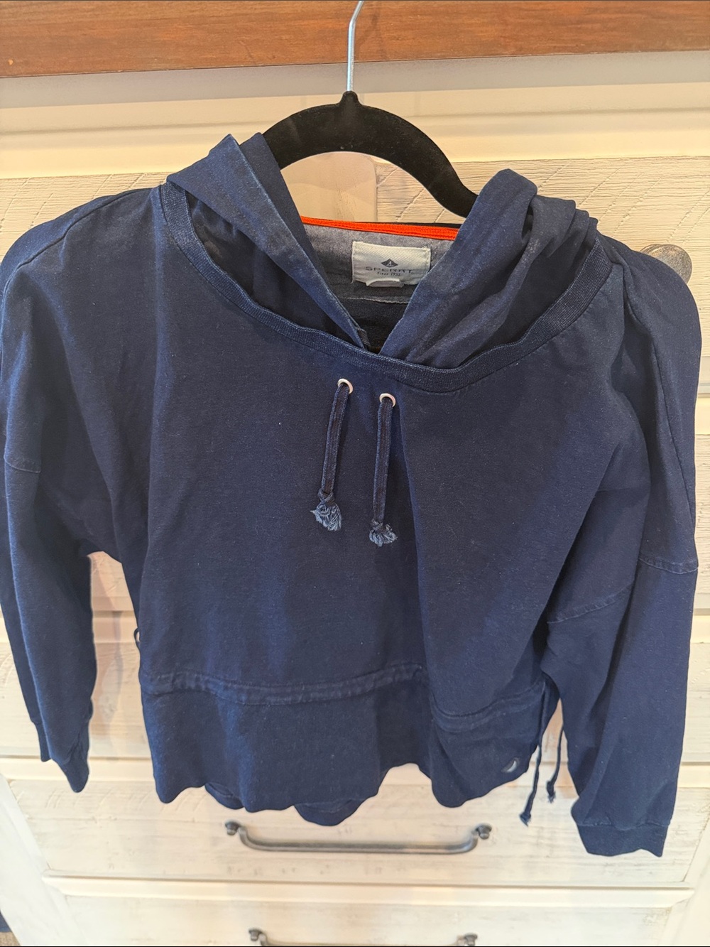 Sperry Navy Hooded Drawstring Pullover Sweatshirt
